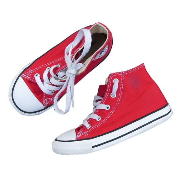 infant red high top converse